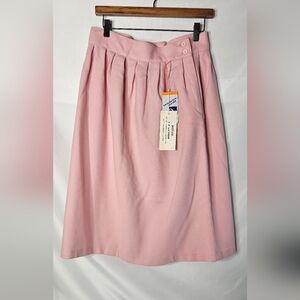 Vintage Kensington Square Pink  Wool Skirt 31" Midi A-Line Secretary